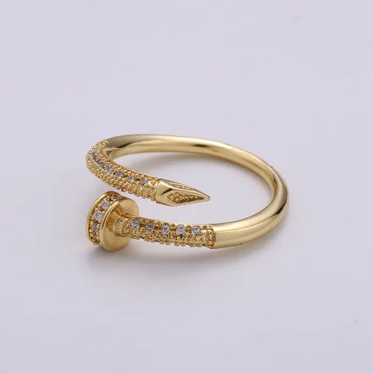 Gold Spiral Nail Ring